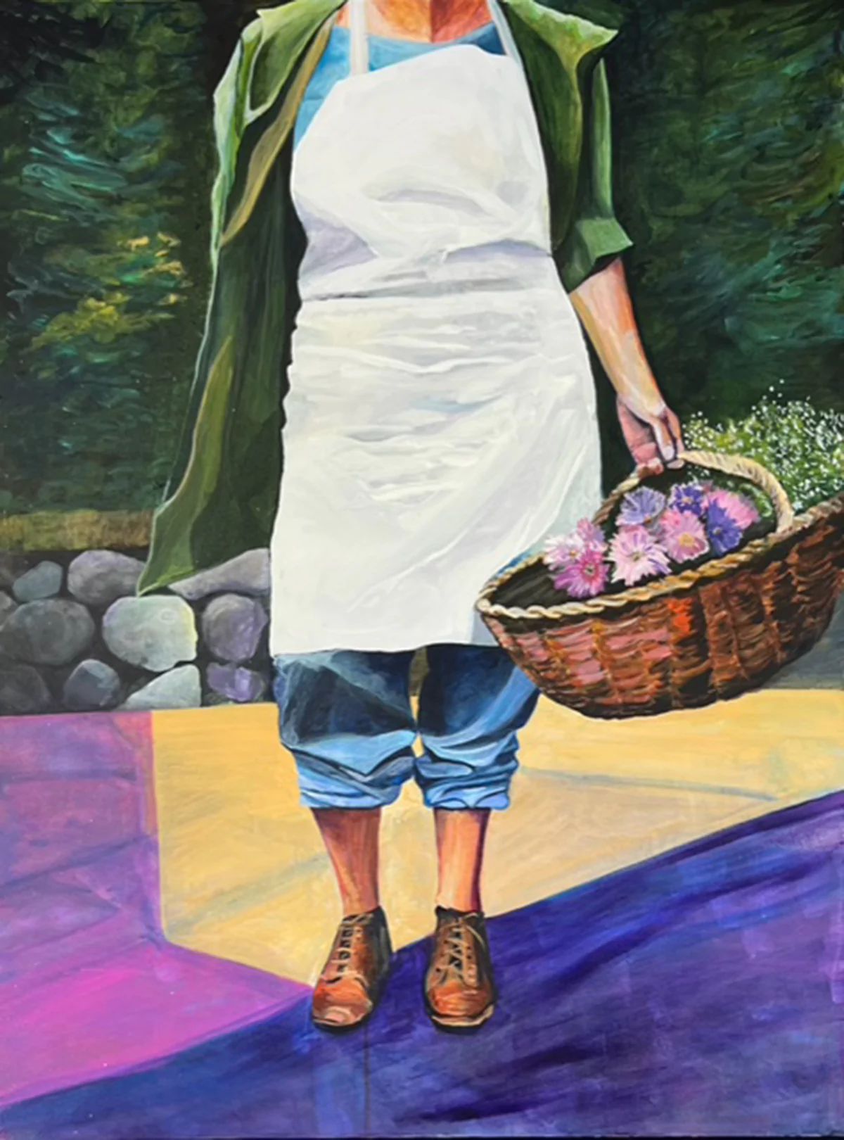 Apron in the garden